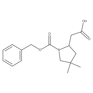 2-{1-[(Benzyloxy)carbonyl]-4,4-dimethylpyrrolidin-2-yl}acetic acid结构式