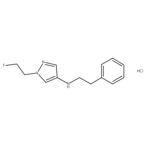 1-(2-fluoroethyl)-N-(2-phenylethyl)pyrazol-4-amine;hydrochloride Structure