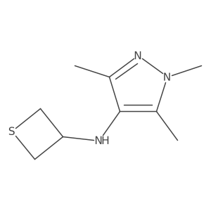 1,3,5-Trimethyl-N-(thietan-3-yl)-1H-pyrazol-4-amine结构式