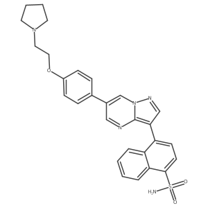 4-[6-[4-[2-(1-Pyrrolidinyl)ethoxy]phenyl]pyrazolo[1,5-a]pyrimidin-3-yl]-1-naphthalenesulfonamide Structure