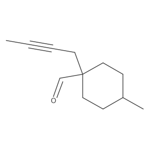 1-(But-2-yn-1-yl)-4-methylcyclohexane-1-carbaldehyde结构式