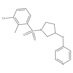 4-((1-((3-Chloro-2-methylphenyl)sulfonyl)pyrrolidin-3-yl)oxy)pyridine结构式