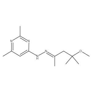 4-[2-(4-Methoxy-4-methylpentan-2-ylidene)hydrazin-1-yl]-2,6-dimethylpyrimidine Structure