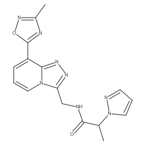 N-((8-(3-methyl-1,2,4-oxadiazol-5-yl)-[1,2,4]triazolo[4,3-a]pyridin-3-yl)methyl)-2-(1H-pyrazol-1-yl)propanamide Structure