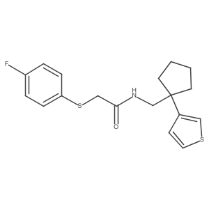 2-((4-fluorophenyl)thio)-N-((1-(thiophen-3-yl)cyclopentyl)methyl)acetamide结构式
