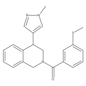 (4-(1-methyl-1H-pyrazol-4-yl)-3,4-dihydroisoquinolin-2(1H)-yl)(3-(methylthio)phenyl)methanone结构式