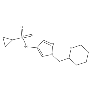 N-(1-((tetrahydro-2H-pyran-2-yl)methyl)-1H-pyrazol-4-yl)cyclopropanesulfonamide Structure
