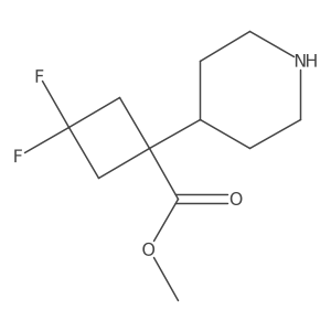 Methyl 3,3-difluoro-1-(piperidin-4-yl)cyclobutane-1-carboxylate Structure