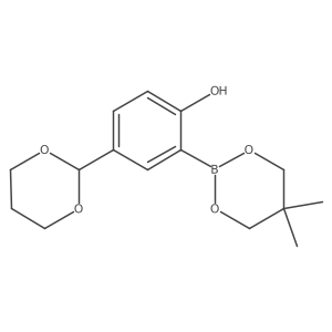 2-(5,5-Dimethyl-1,3,2-dioxaborinan-2-YL)-4-(1,3-dioxan-2-YL)phenol Structure