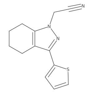 2-(3-(thiophen-2-yl)-4,5,6,7-tetrahydro-1H-indazol-1-yl)acetonitrile结构式