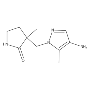3-[(4-amino-5-methyl-1H-pyrazol-1-yl)methyl]-3-methylpyrrolidin-2-one结构式