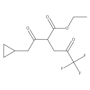 Ethyl 2-(2-cyclopropylacetyl)-5,5,5-trifluoro-4-oxopentanoate结构式
