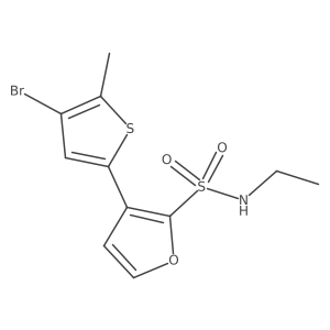 3-(4-bromo-5-methylthiophen-2-yl)-N-ethylfuran-2-sulfonamide Structure