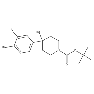 Tert-butyl 4-(4-bromo-3-fluorophenyl)-4-hydroxypiperidine-1-carboxylate结构式
