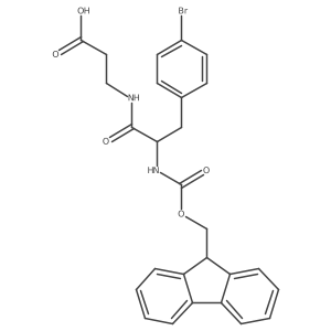 3-[(2R)-3-(4-bromophenyl)-2-({[(9H-fluoren-9-yl)methoxy]carbonyl}amino)propanamido]propanoic acid Structure
