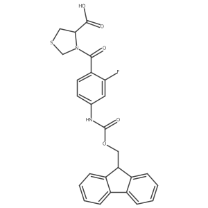 (4R)-3-[4-({[(9H-fluoren-9-yl)methoxy]carbonyl}amino)-2-fluorobenzoyl]-1,3-thiazolidine-4-carboxylic acid Structure
