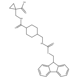 1-[({4-[({[(9H-fluoren-9-yl)methoxy]carbonyl}amino)methyl]cyclohexyl}formamido)methyl]cyclopropane-1-carboxylic acid结构式