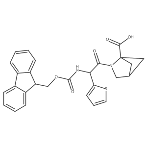2-[2-({[(9H-fluoren-9-yl)methoxy]carbonyl}amino)-2-(thiophen-2-yl)acetyl]-2-azabicyclo[2.1.1]hexane-1-carboxylic acid结构式