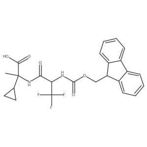 2-cyclopropyl-2-[2-({[(9H-fluoren-9-yl)methoxy]carbonyl}amino)-3,3,3-trifluoropropanamido]propanoic acid Structure
