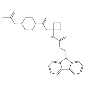 2-(4-{2-[1-({[(9H-fluoren-9-yl)methoxy]carbonyl}amino)cyclobutyl]acetyl}piperazin-1-yl)acetic acid Structure