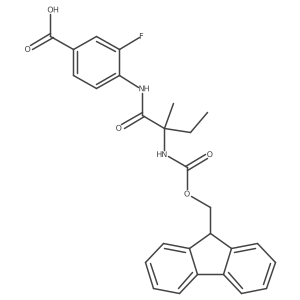 4-[2-({[(9H-fluoren-9-yl)methoxy]carbonyl}amino)-2-methylbutanamido]-3-fluorobenzoic acid结构式