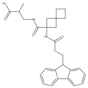 3-{[2-({[(9H-fluoren-9-yl)methoxy]carbonyl}amino)spiro[3.3]heptan-2-yl]formamido}-2-methylpropanoic acid Structure