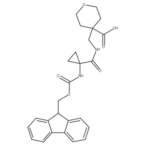 4-({[1-({[(9H-fluoren-9-yl)methoxy]carbonyl}amino)cyclopropyl]formamido}methyl)oxane-4-carboxylic acid Structure