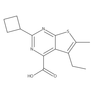 2-Cyclobutyl-5-ethyl-6-methylthieno[2,3-d]pyrimidine-4-carboxylic acid Structure