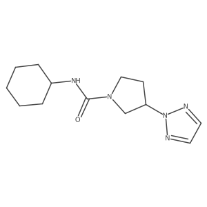 N-cyclohexyl-3-(2H-1,2,3-triazol-2-yl)pyrrolidine-1-carboxamide结构式