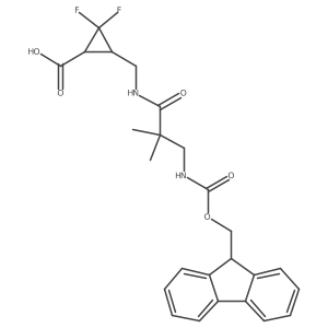 rac-(1R,3S)-3-{[3-({[(9H-fluoren-9-yl)methoxy]carbonyl}amino)-2,2-dimethylpropanamido]methyl}-2,2-difluorocyclopropane-1-carboxylic acid结构式