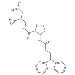 rac-3-cyclopropyl-4-{[(2R,3S)-3-({[(9H-fluoren-9-yl)methoxy]carbonyl}amino)oxolan-2-yl]formamido}butanoic acid Structure