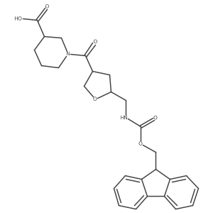 rac-1-[(3R,5R)-5-[({[(9H-fluoren-9-yl)methoxy]carbonyl}amino)methyl]oxolane-3-carbonyl]piperidine-3-carboxylic acid Structure