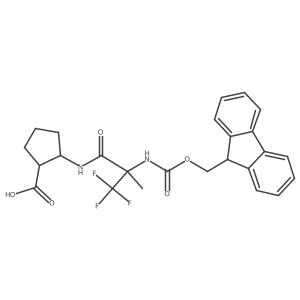 rac-(1R,2S)-2-[2-({[(9H-fluoren-9-yl)methoxy]carbonyl}amino)-3,3,3-trifluoro-2-methylpropanamido]cyclopentane-1-carboxylic acid结构式