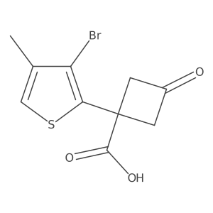 1-(3-Bromo-4-methylthiophen-2-yl)-3-oxocyclobutane-1-carboxylic acid Structure