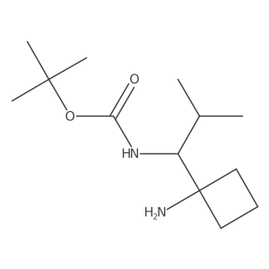 tert-butyl N-[1-(1-aminocyclobutyl)-2-methylpropyl]carbamate结构式