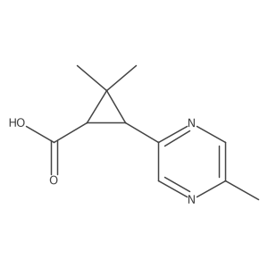 2,2-Dimethyl-3-(5-methylpyrazin-2-yl)cyclopropane-1-carboxylic acid结构式