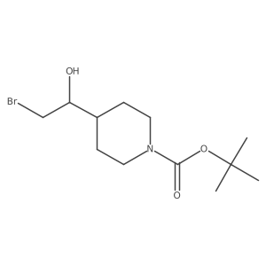 Tert-butyl 4-(2-bromo-1-hydroxyethyl)piperidine-1-carboxylate结构式