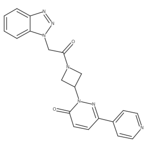 2-{1-[2-(1H-1,2,3-benzotriazol-1-yl)acetyl]azetidin-3-yl}-6-(pyridin-4-yl)-2,3-dihydropyridazin-3-one结构式