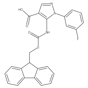5-({[(9H-fluoren-9-yl)methoxy]carbonyl}amino)-1-(3-fluorophenyl)-1H-pyrazole-4-carboxylic acid结构式