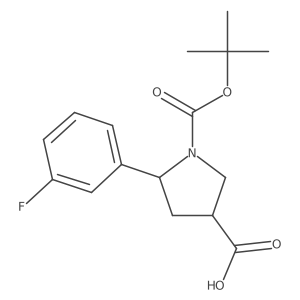 1-(tert-Butoxycarbonyl)-5-(3-fluorophenyl)pyrrolidine-3-carboxylic acid结构式