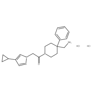 1-[4-(aminomethyl)-4-phenyl-1-piperidyl]-2-(4-cyclopropylpyrazol-1-yl)ethanone;dihydrochloride结构式