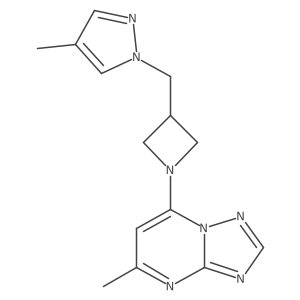 4-methyl-1-[(1-{5-methyl-[1,2,4]triazolo[1,5-a]pyrimidin-7-yl}azetidin-3-yl)methyl]-1H-pyrazole Structure