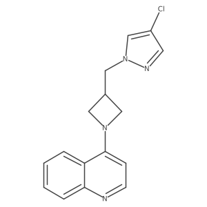 4-{3-[(4-chloro-1H-pyrazol-1-yl)methyl]azetidin-1-yl}quinoline结构式