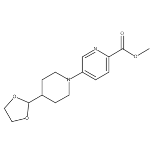 Methyl 5-[4-(1,3-dioxolan-2-yl)-1-piperidinyl]-2-pyridinecarboxylate结构式