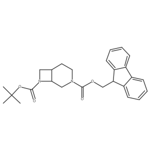 rac-8-tert-butyl 3-(9H-fluoren-9-yl)methyl (1R,6S)-3,8-diazabicyclo[4.2.0]octane-3,8-dicarboxylate结构式