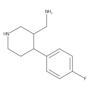 [(3R,4S)-4-(4-fluorophenyl)-3-piperidyl]methanamine结构式