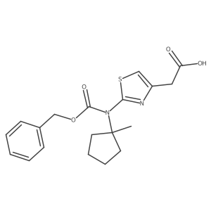 2-(2-{[(Benzyloxy)carbonyl](1-methylcyclopentyl)amino}-1,3-thiazol-4-yl)acetic acid结构式