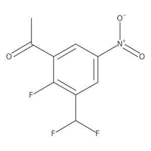 1-(3-(Difluoromethyl)-2-fluoro-5-nitrophenyl)ethan-1-one结构式