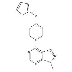 1-{1-methyl-1H-pyrazolo[3,4-d]pyrimidin-4-yl}-4-(1,3-thiazol-2-yloxy)piperidine结构式