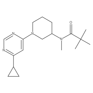 N-[1-(6-cyclopropylpyrimidin-4-yl)piperidin-3-yl]-N,2,2-trimethylpropanamide结构式